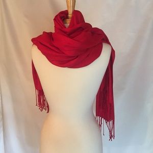 Cherry Red Pashmina Scarf